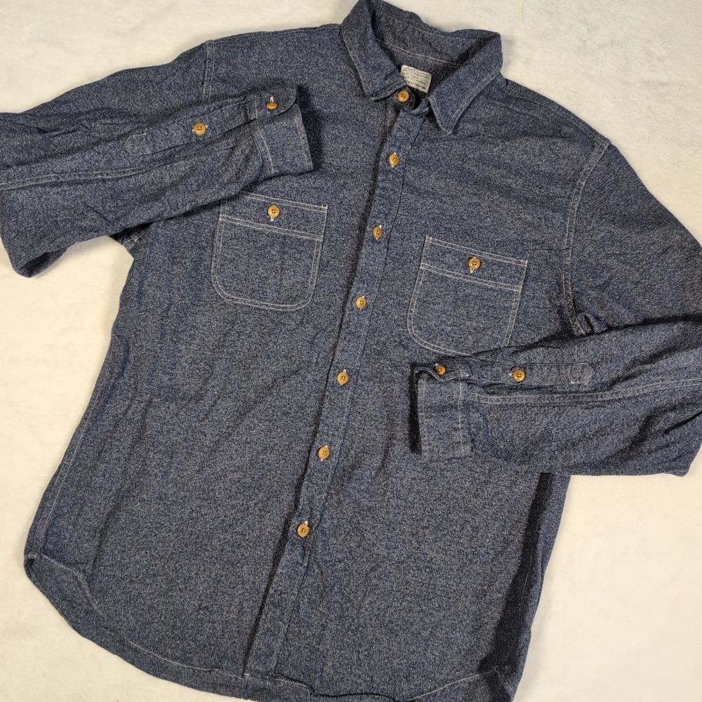 Vintage J.Crew Authentic Workwear Shirt Men Large Y2K Button Chambray Mauritius